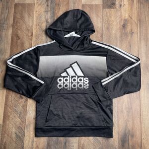 Adidas Hoodie Boys Medium Black Athletic‎ Training Running Fitness Soccer 2535